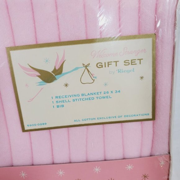 Vintage Riegel Welcome Stranger Baby Gift Set Pink - Picture 2 of 4